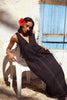 Iris Linen Midi Dress - Black
