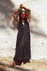 Iris Linen Midi Dress - Black