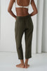 Emer Linen Cropped Pant - Khaki