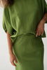Tina Oversized Linen Top - Lime