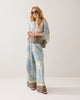 Trousers Palm Tree Print - Glacier Blue