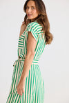 Portia Dress - Jade Stripe