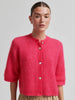 Andrea Short Sleeve Button Front Cardi - Raspberry Sorbet