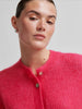Andrea Short Sleeve Button Front Cardi - Raspberry Sorbet