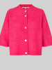 Andrea Short Sleeve Button Front Cardi - Raspberry Sorbet