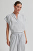 Sarisa Striped Short Sleeve Top - Cashmere Blue