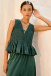 Esther Shirred Tank - Myrtle