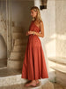 Seraphina One Shoulder Maxi Dress - Red Clay