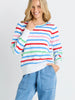 Indie Cotton Knit Sweater - Sorbet Stripe