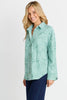 Sage Cotton Shirt - Green Stripe