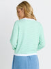Scallop Knit Sweater - Green Stripe