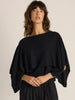 Kora Cape Knit Top - Black