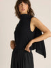 Kora Cape Knit Top - Black