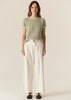 Jules Knit Tee - Green/Ivory