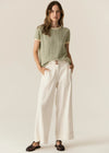 Jules Knit Tee - Green/Ivory
