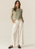 Jules Knit Tee - Green/Ivory