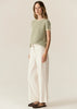 Jules Knit Tee - Green/Ivory