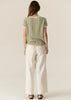 Jules Knit Tee - Green/Ivory