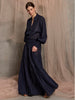 Palma Shirred Waist Maxi Skirt - Navy