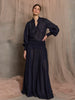 Palma Shirred Waist Maxi Skirt - Navy