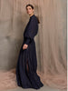 Palma Shirred Waist Maxi Skirt - Navy