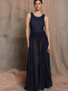 Palma Shirred Waist Maxi Skirt - Navy