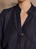 Rea Shirred Cuff Blouse - Navy