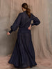 Rea Shirred Cuff Blouse - Navy