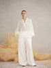 Rea Embroidered Shirred Cuff Blouse - White