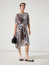 Draped Collage Dress - Chocolate
