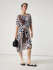 Draped Collage Dress - Chocolate