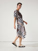 Draped Collage Dress - Chocolate