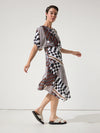 Draped Collage Dress - Chocolate