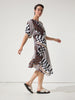 Draped Collage Dress - Chocolate