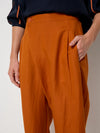 Essential Linen Wrap Pant - Rust