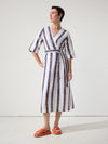 Horizon Wrap Stripe Dress