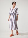 Horizon Wrap Stripe Dress