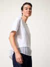 Mesh Panelled Tee - White