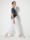 Two Way Stripe Knit Tee - Ink/White