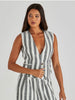 Nevada Vest - Cream/Black Stripe