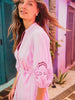 Larissa Broderie Maxi Dress - Pink