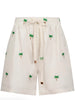 Mauritius Embroidered Denim Shorts - White