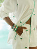 Mauritius Embroidered Denim Shorts - White