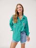 Mykonos Embroidered Stripe Shirt - Green