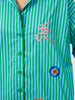 Mykonos Embroidered Stripe Shirt - Green