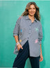 Mykonos Embroidered Stripe Shirt - Navy