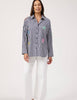 Mykonos Embroidered Stripe Shirt - Navy