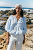 Lyndell Drawstring Top - Light Blue