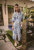 Carmen Placement Print Maxi Dress - Azure Mosaic