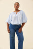Lyndell Drawstring Top - Light Blue
